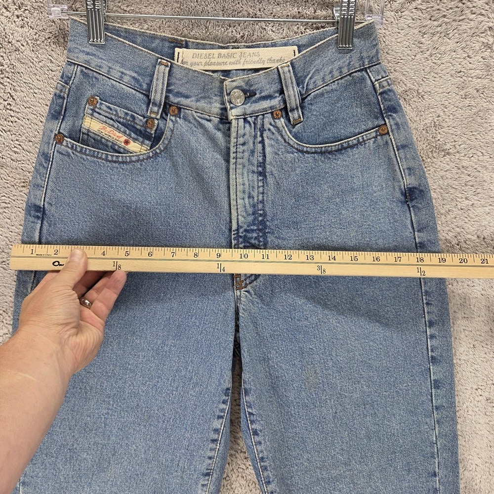 Vintage Diesel Jeans Womens Blue Basic Tapered Zip Fly Made Italy Fits 25x28 - Picture 10 of 16